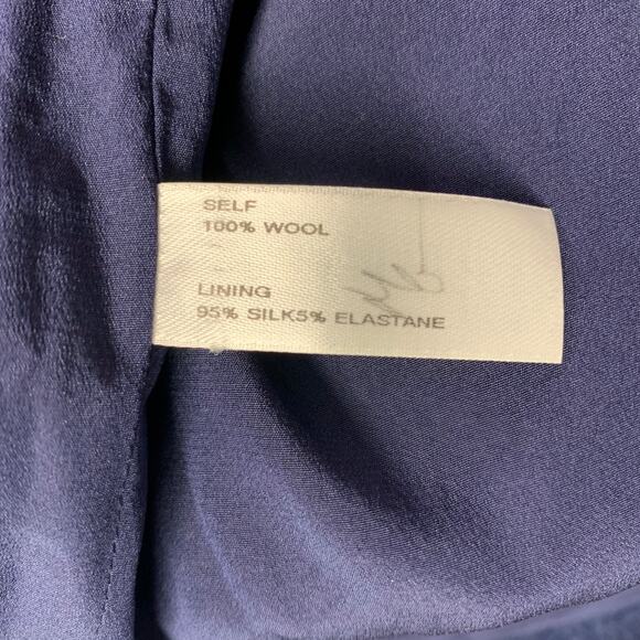 CAROLINA HERRERA Size 6 Blue Multi Color Wool Beaded Back Zip Dress - Picture 8 of 8